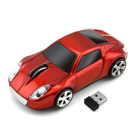 EALEK Wireless Mouse for Laptop,2.4G Cool Sports Car Mouse USB Optical Computer Mice for Laptop/PC/Windows/Notebook/Mac (red)