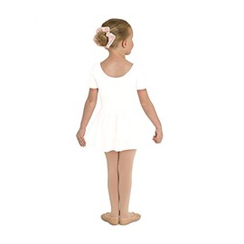 Short-sleeved cotton ballet outfit, with long voile skirt, 6-7