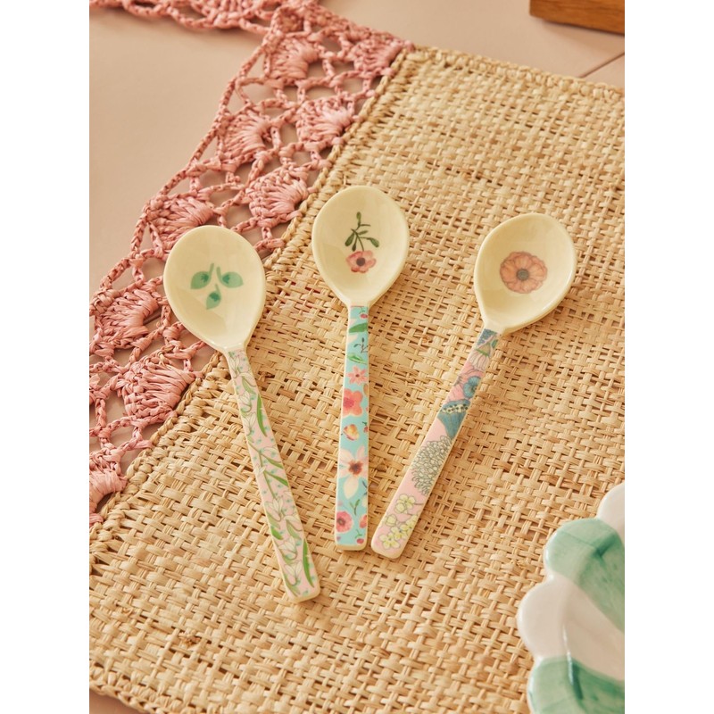Rice Coffee Melamine Spoon Flower Print Set of 6