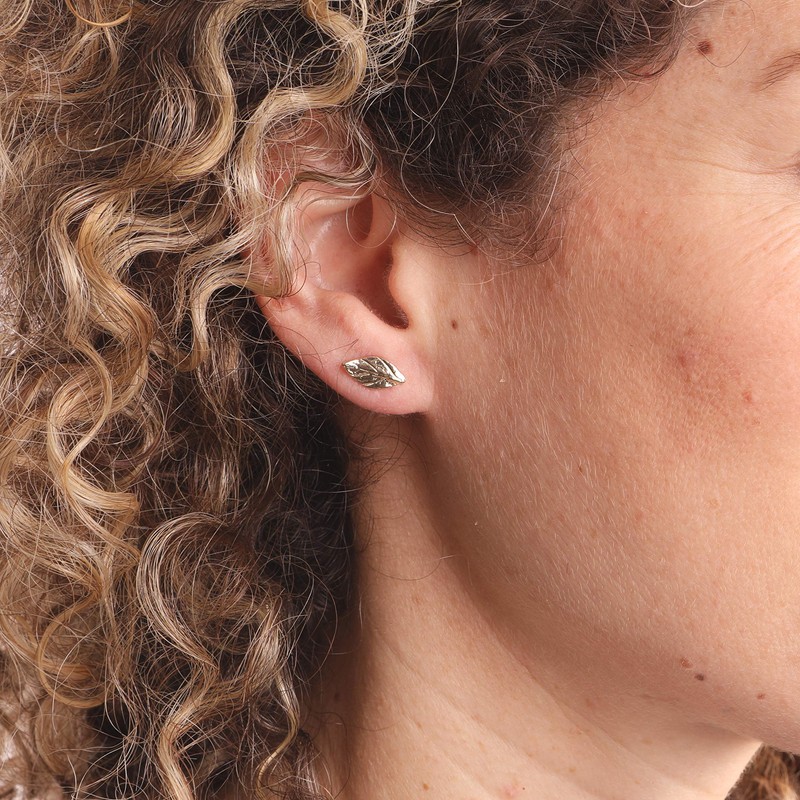 Leaf Stud Earrings Gold Filled 14k Tiny Everyday studs