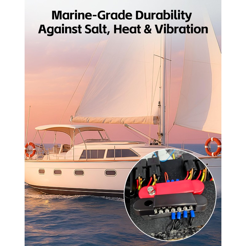 Bus Bar 12V 150A Power Distribution Block: DC Battery Marine