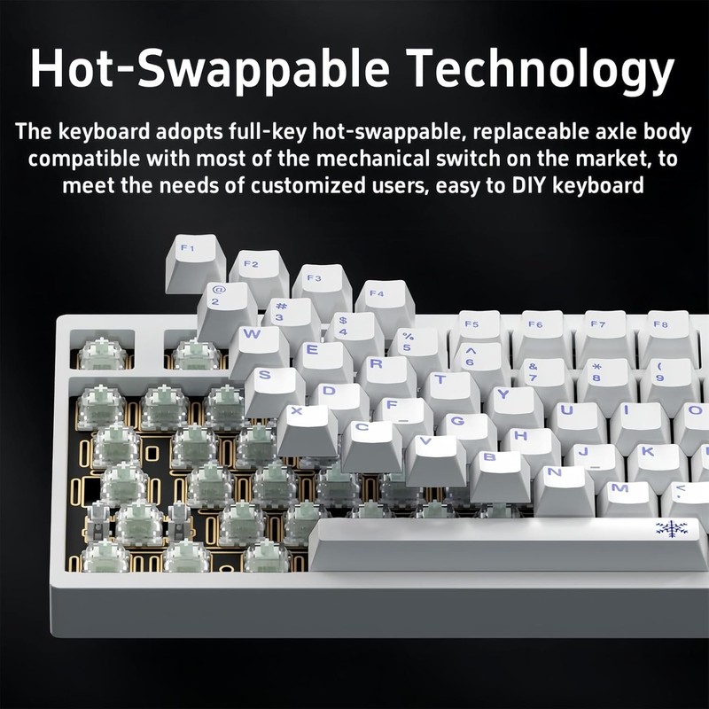 BOYI Lucky75 Aluminum CNC Quick Release Mechanical Keyboard,BT5.0/2.4G/Type-C Tri-Mode Custom