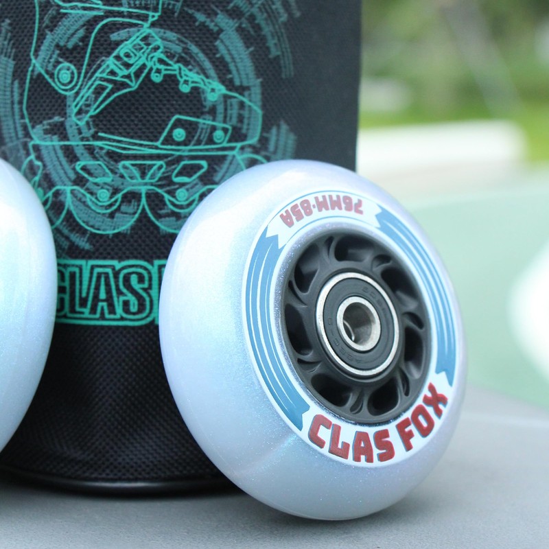 CLAS FOX Inline Skate Replacement Wheels With Wheels Bag 72mm/76mm