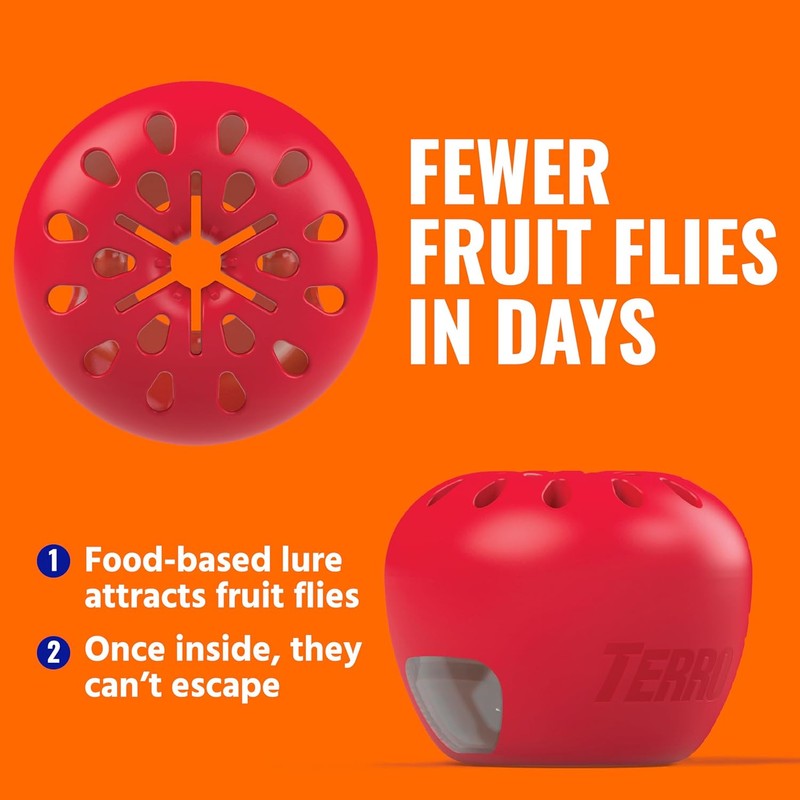 Terro Fruit Fly Traps for Indoors (4 Pack) + 180