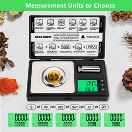 GRAM PRES GRAM PRES Hochpräzise Milligramm-Waage, 50g/0.001g Digitale Mini-Taschen-Gramm-Waage, Mg-Waage zum Wiegen von Pulvern, Schmuck, Medizin, Wiederladen, mit Cal-Gewicht, Pinzette ，Tray und Schaufel