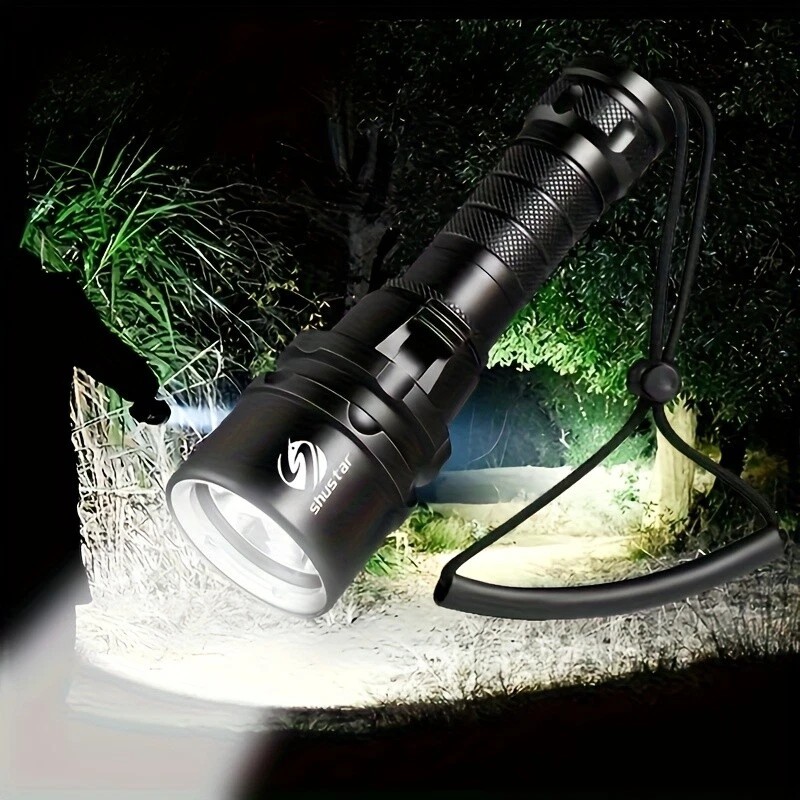Packetman 200000LM LED Diving Flashlight Torch 200M Underwater Scuba Lantern