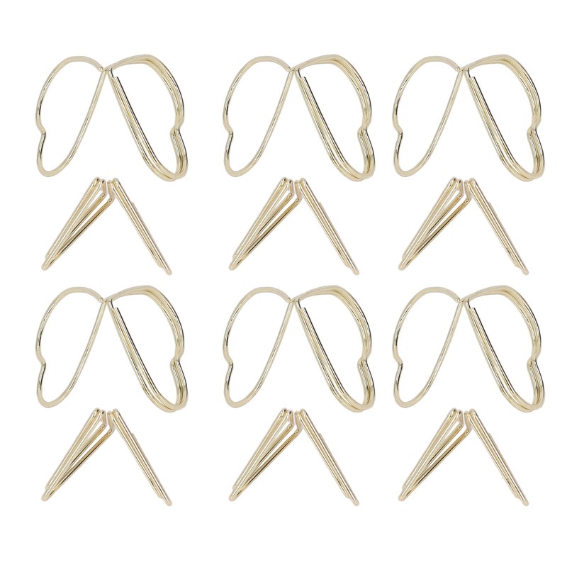 100pcs Paper Clips Gold Triangle Heart Shape Double Layer Three