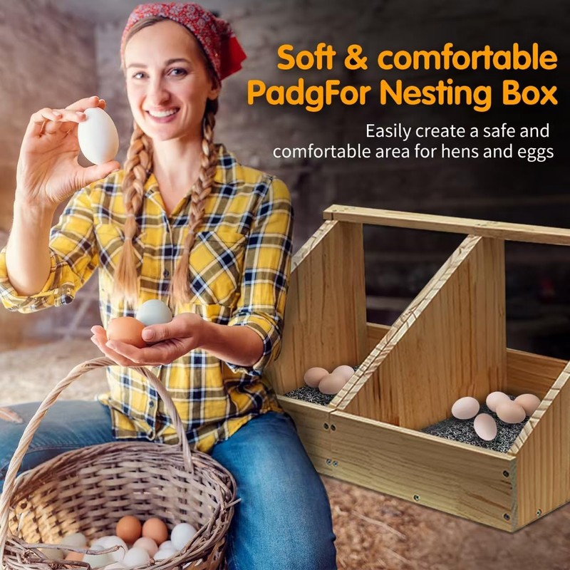 CLOCAL 6 Pcs Chicken Nesting Pads, Washable Nesting Box Liners