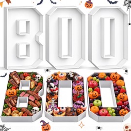 13.78 Inch Fillable Cardboard BOO Charcuterie Tray White Party Decorations