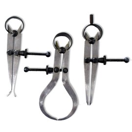 QUIX 3 Piece Caliper Set | Inside, Outside, Divider | 3" (7.6 cm) Measuring Length | Locking Screw for Precision | Robust Steel Construction | Essential Measuring Tool for Professionals & Enthusiasts