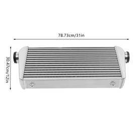 Intercooler Kit, 1000HP Aluminum Intercooler 3" Inlet & Outlet, 4" Core 5-50PSI, Universal Intercooler for any Turbo Charger system, 31"X12"X4", 32°F~302°F (0°C~150°C)