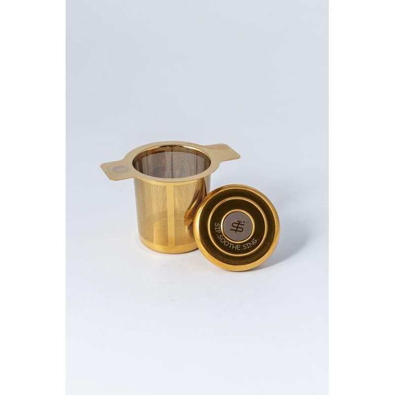 Tea-Sing Gold Tea Strainer – Loose Leaf Tea Infuser with
