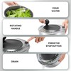 SveBake 5.3Qt Stainless Steel Salad Spinner with Stop Button, BPA-Free