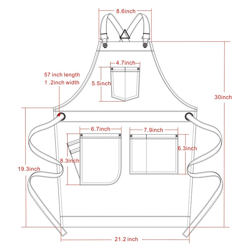 Jeanerlor - Denim Work Women's Apron with Convenient Pockets -