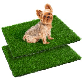 Artificial Grass Dog Toilet Puppy Training Dog Toilet Replacement Lawn Pack of 2 Reusable Puppy Toilet Grass Pee Pads for Elderly, Small, Large Dogs