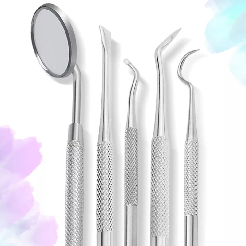 Veraly Set Herramientas Dentales Acero Inoxidable Con Estuche 5pz F