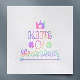 Decal Stickers of King of Shenanigans (Hologram) (Set of 2) Premium Waterproof Vinyl Decal Stickers for Laptop Smartphone Car Dirt Bike Wall Room Mason Jar Bathtub Door - ANDVER1d80673HO_1123