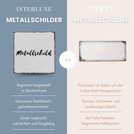 Interluxe Metal Sign with German Text "Medels! Sektchen?" - Woman Girls' Evening Funny Gift Pink Tin Sign Birthday Gift