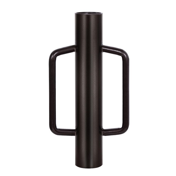 MIXXIDEA Fence Post Driver T Post Head Fence with Handle Steel Post Hole Digger Hand Post Rammer 16.8 Inch Brown