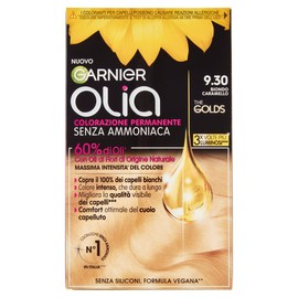 Garnier Olia Ammonia Free Hair Dye, Covers 100% White Hair, Vegan Formula, Caramel Blonde