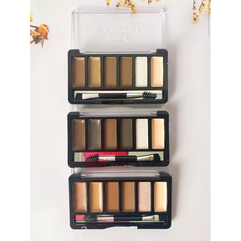 Saniye Polvo Y Gel Para Cejas 6tonos Con Aplicador Saniye