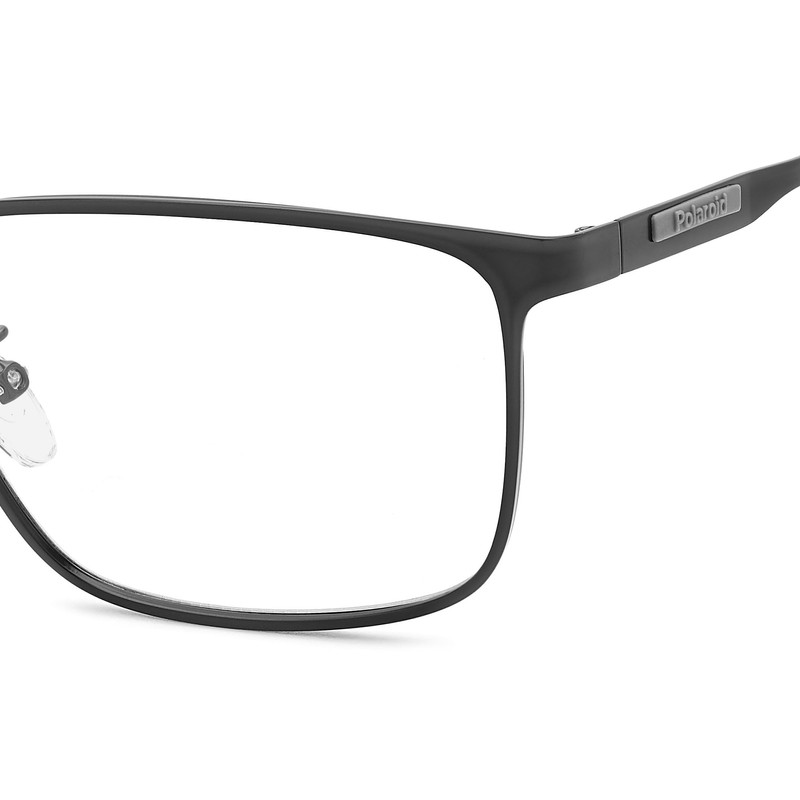 POLAROID Model PLD D494/G Men's Rectangular Metal Eyeglass Frame (Includes