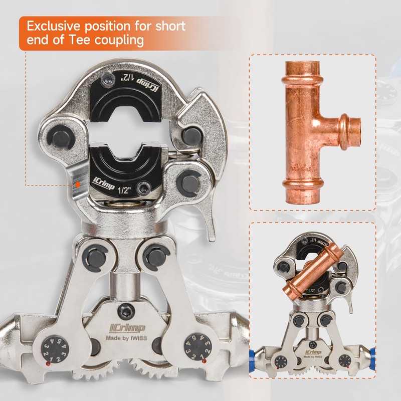 iCrimp Copper Pipe Pressing Tool Kit with Cutter&Deburring Tool for