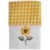 Sunflower Pencil Pleat Headed Kitchen Curtains and Tiebacks, Yellow/White, 46