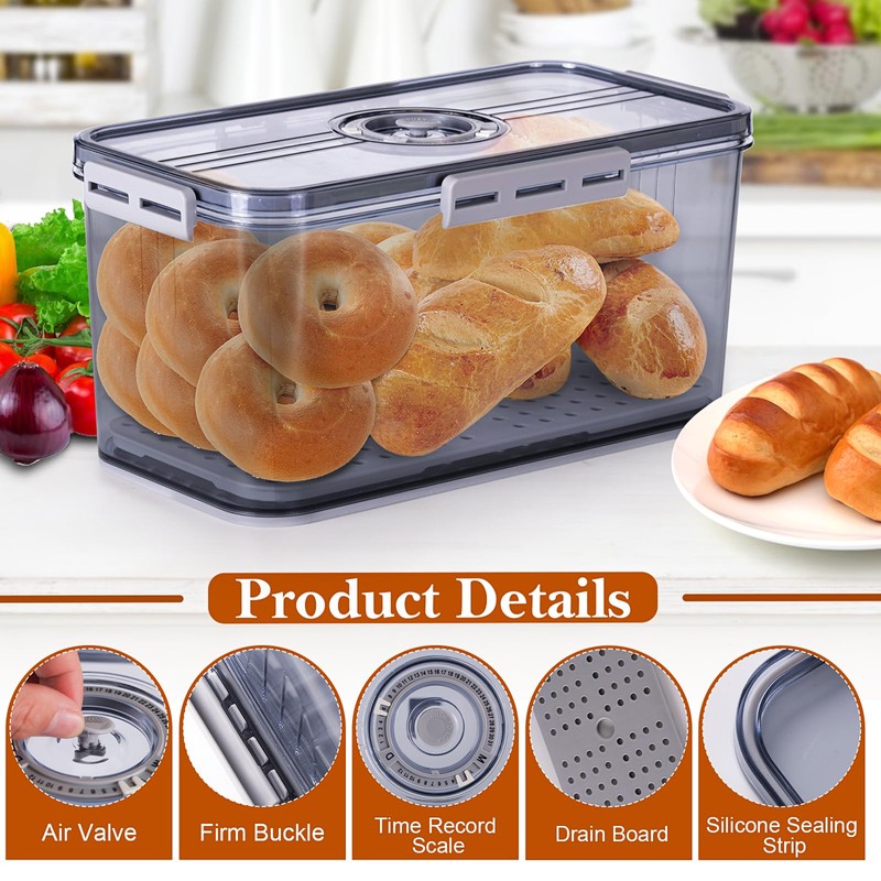ANYPROLUS Bread Box for Homemade Bread Boxes for Kitchen Counter