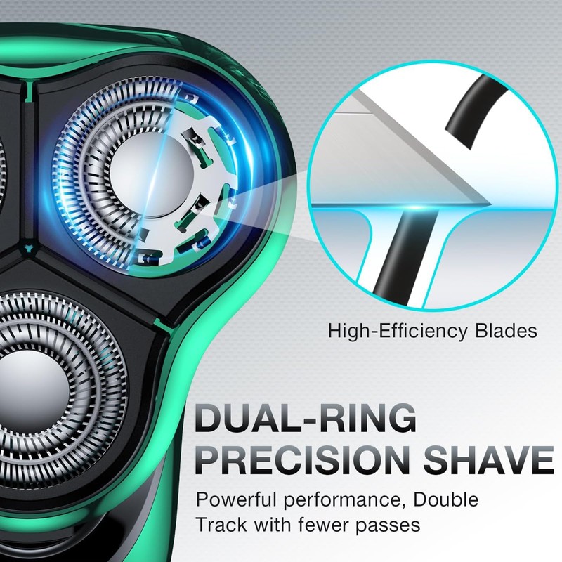 Electric Razor for Men, Rechargeable Shaver with Charging Stand, Cordless