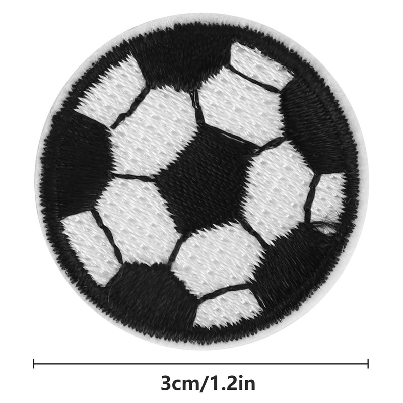 Luatoxry 100Pcs Soccer Iron on Patches, 3cm Soccer Ball Patch,