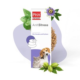 PHA Antistress for Dogs and Cats for Stress, Rest, Anxiety, Natural Support of the Nerves of Dogs and Cats, Anti-Stress Drops, 30 ml