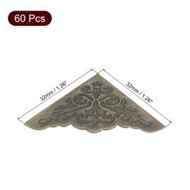 sourcing map 60 Pcs 32mm Metal Book Edge Protectors, Corner Guard for Journals, Scrapbooks, Albums, Notebooks, Bronze
