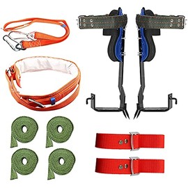 TWSOUL Tree Climbing Spikes with Harness Belt, 304 Stainless Steel Tree Climbing Tool 2 Gears with Adjustable Climbing Non-Slip Pedal for Picking Fruit, Climbing Trees and Outdoor Sports