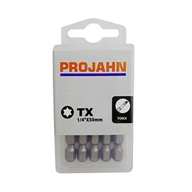 PROJAHN 2832-10 1/4" TX bit T15 50 mm, 10pcs Box, Silver, Set of 10 Pieces