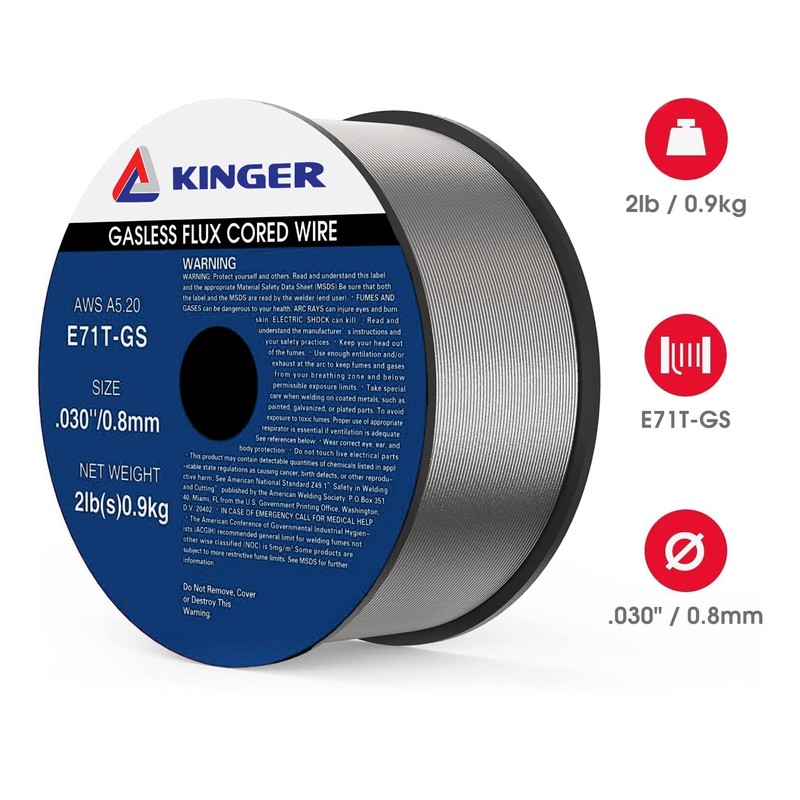 Gasless Flux Core Welding Wire Mig Wire, Mild Steel E71TGS.030-Diameter,