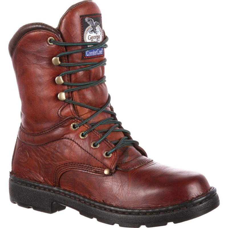 GEORGIA BOOT Eagle Light Work Boot, Russet Wildwood, Size 10(M)