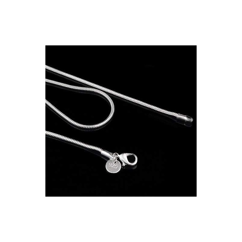 Cunluna 925 Sterling Silver 2 mm Snake Chain Lobster Clasp