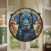 Image Industry Labrador Black Stained Glass Effect Suncatcher - Garden