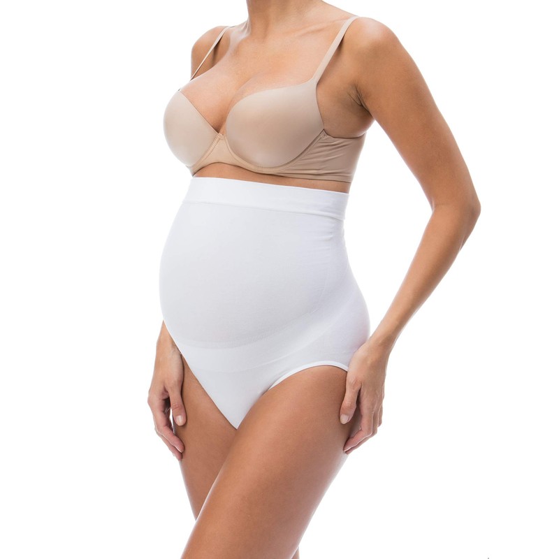 RelaxMaternity 5100 (White, S) Cotton over the bump maternity knickers