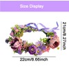 Elandy Boho Flower Headband with Adjustable Ribbon Headpiece Floral Crown