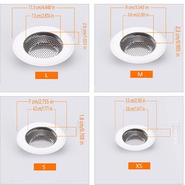 Drain Hair Catcher,Drain Stoper,Shower Drain Cover for Bathtub, Kitchen Sink Strainer, Stainless Steel Bathroom Sink, Drain Stopper with (4 PCS,2.1 in to 4.5 in)
