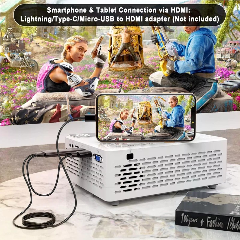 Unbranded Mini Projector 7500 Lumens, 1080P Full HD Supported Mini