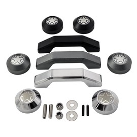 VMS RACING Chrome Windshield Bumper Rests and Footman Loop Bar Tie Down 3pcs 3 Piece Set Kit Compatible with Jeep Wrangler Sport Sahara Rubicon Unlimited JK JKU 07-17 2007-2017