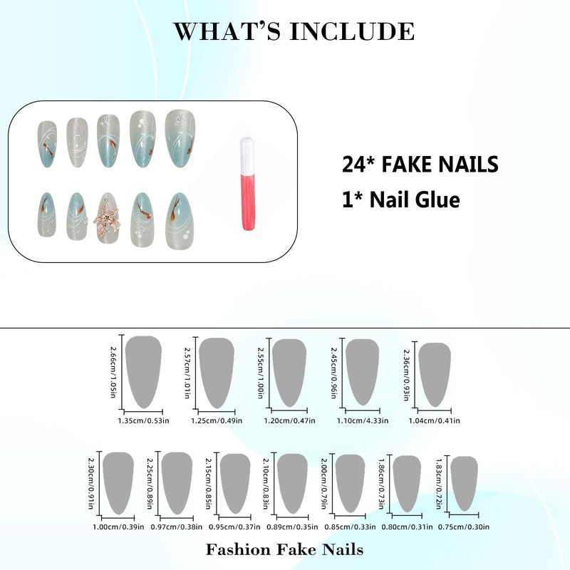 IMRAIN Almond Press on Nails Medium Fake Nails with Cat's