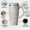 Abodeo 40 oz Travel Coffee Tumbler with Straw, Detachable Handle