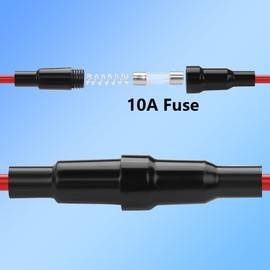 CERRXIAN 4 Pairs 6.3mm Female Spade Crimp Terminal to M6 O Ring Terminal Cable,18awg 6.3mm Quick Female Spade Wire to O Ring Terminal Cable-0.6M/2FT