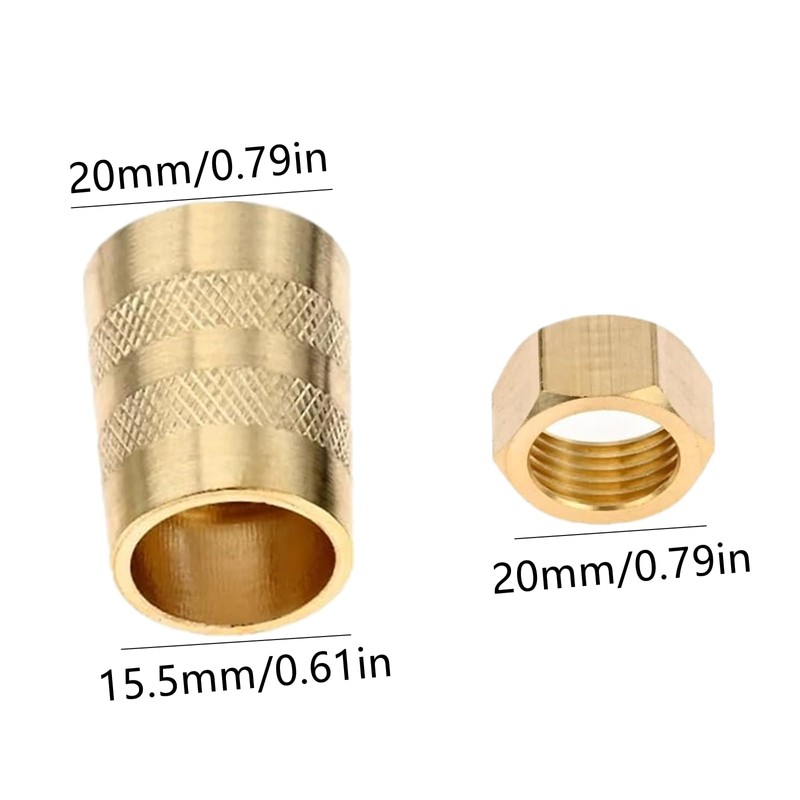 2 Sets Universal Stainless Steel & Brass Shower Hose Nut