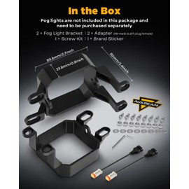 Auxbeam Color Play Series Fog Light Mounting Brackets, for Lexus Toyota Subaru Legacy, Includes Bracket & Adapter, Offroad Lights Flush Mount Kit, 2 Sides, Pair