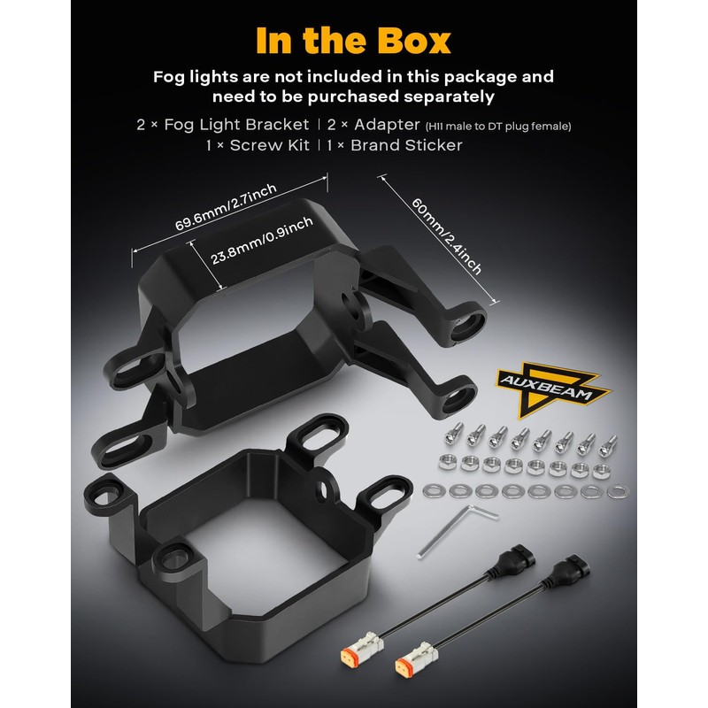 Auxbeam Color Play Series Fog Light Mounting Brackets, for Lexus